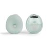 Front and rear view of a Zomee W1 warming wearable breast pump.